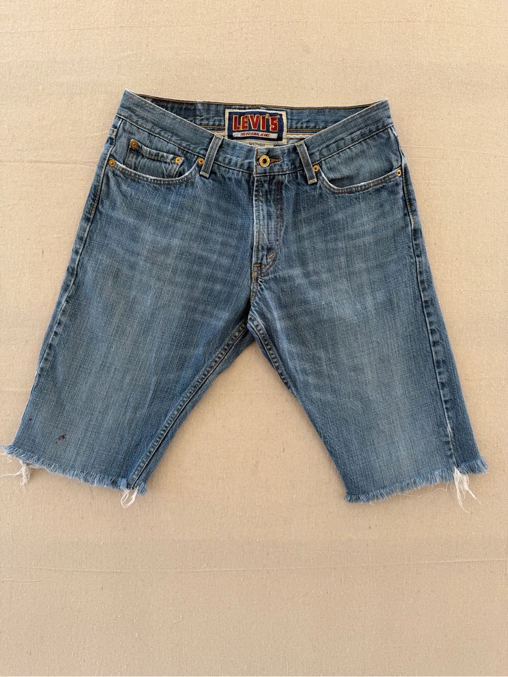 Levi's Blue Denim Frayed-Hem Men's Cutoff Shorts
